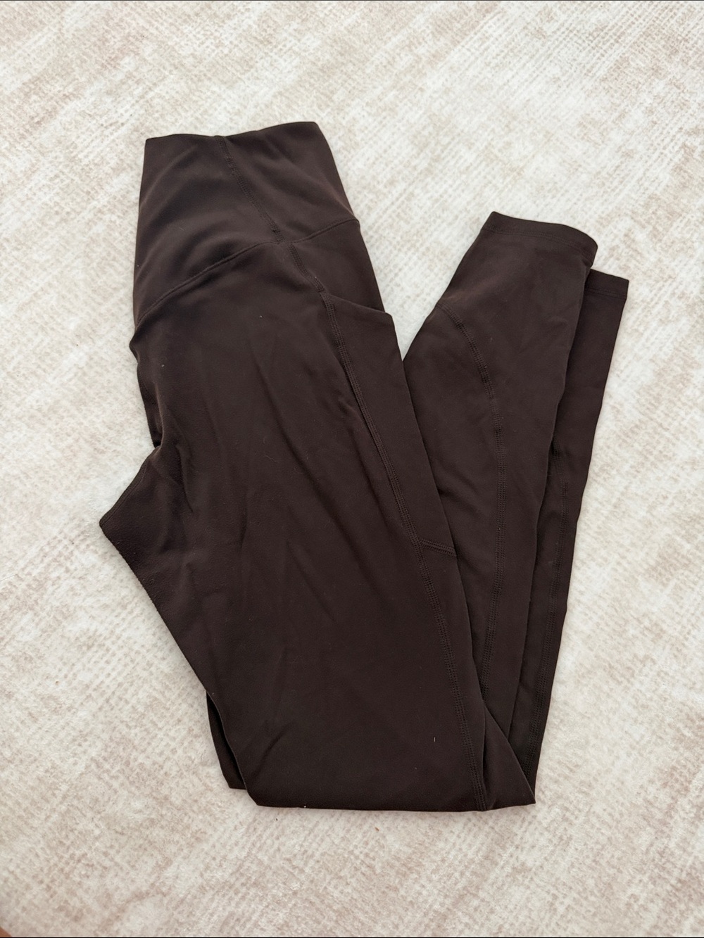Buffbunny Collection Brown High Waisted Workout Leggings With Side Pockets